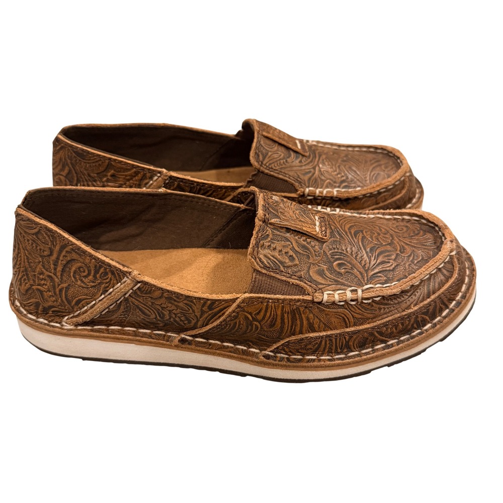 Ariat Women's Cruiser Floral Embossed Leather Slip-on Loafer Size 7